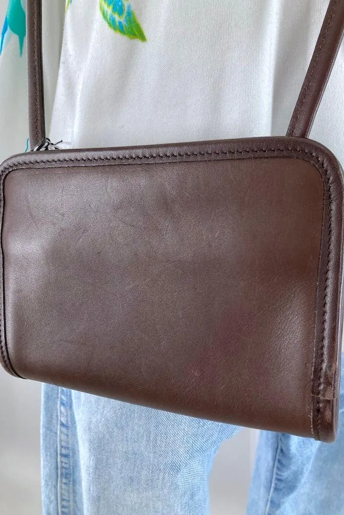 Vintage Brown Coach Disco Crossbody Bag