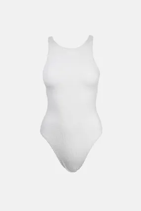 Wave Break Cross Back One Piece White