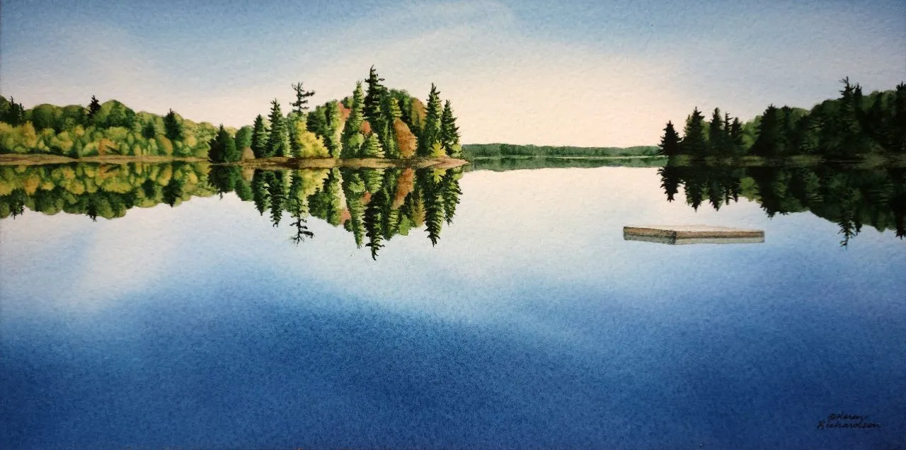When All is Calm, watercolour on panel, 6 x 12" (SOLD)