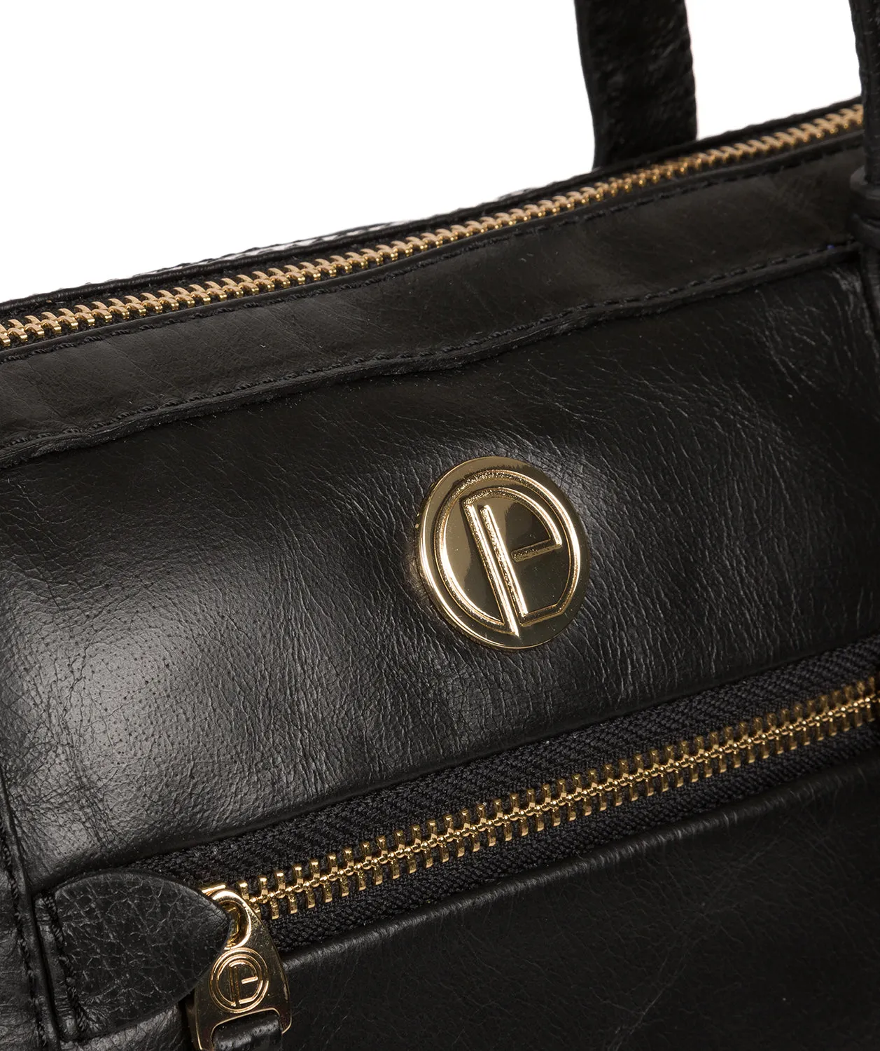 'Willow' Jet Black Leather Tote Bag