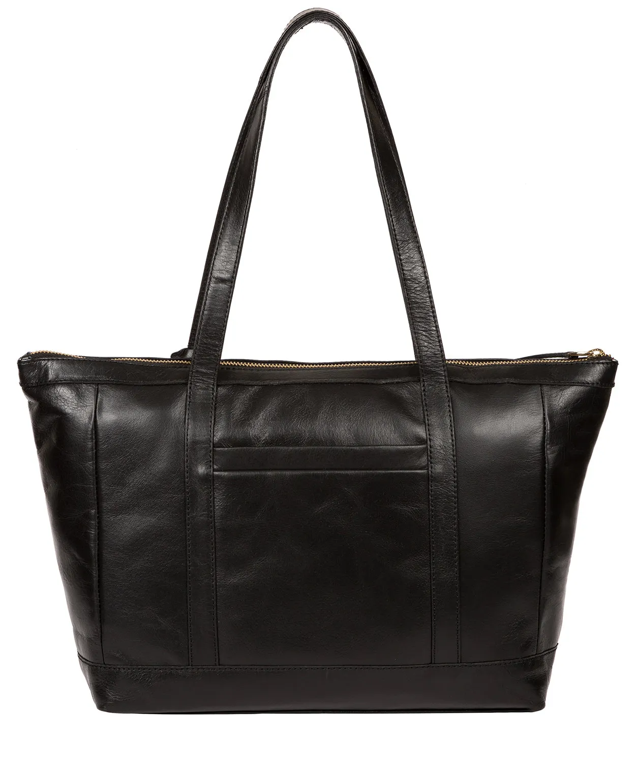 'Willow' Jet Black Leather Tote Bag