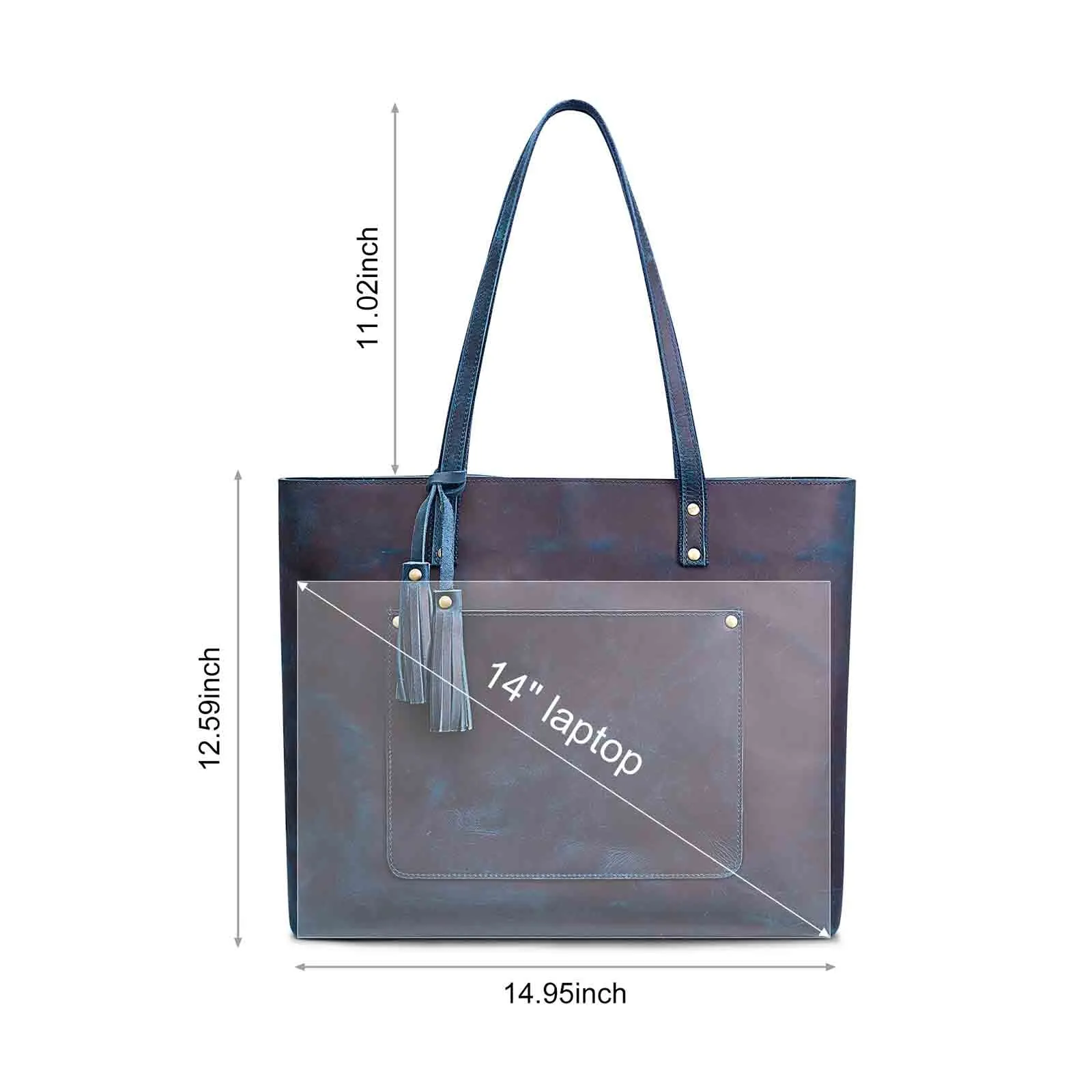 Women Vintage Genuine Leather Tote Shoulder Bag Handbag