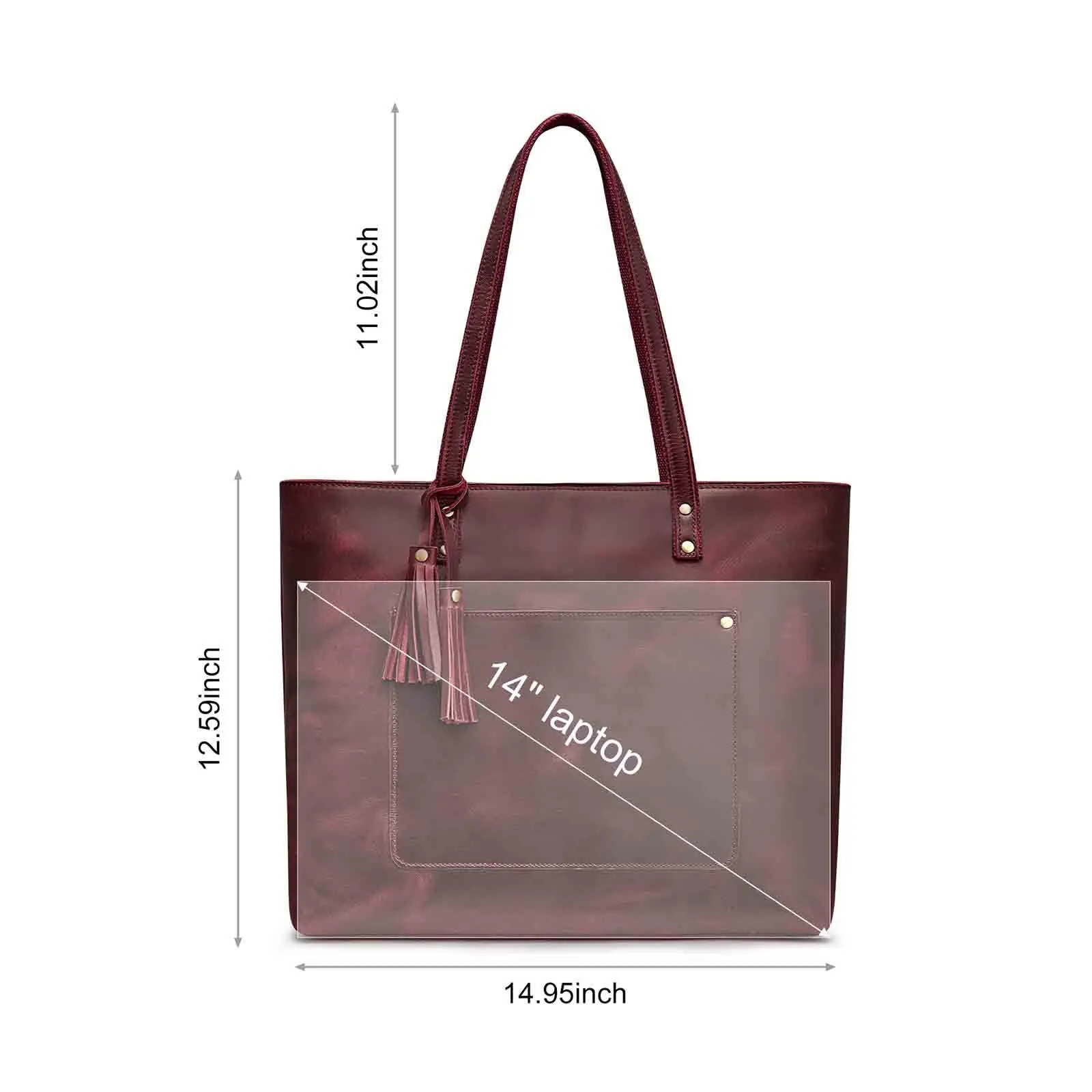 Women Vintage Genuine Leather Tote Shoulder Bag Handbag