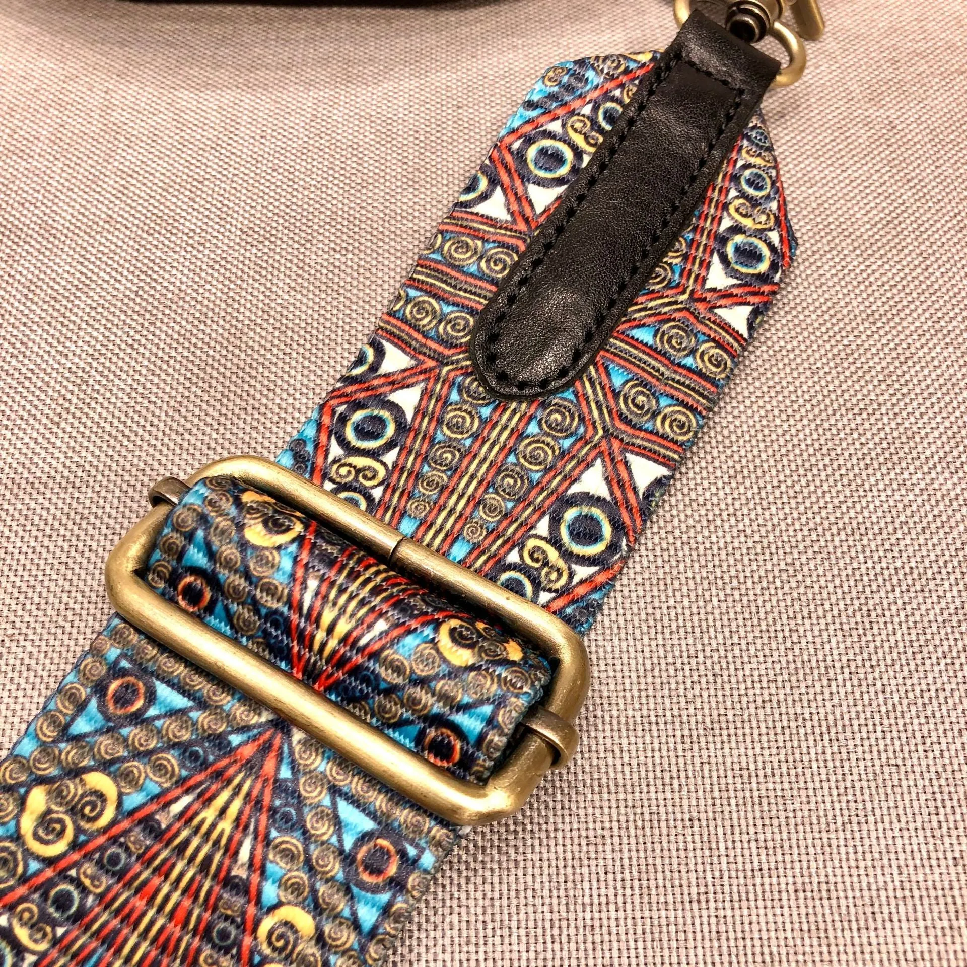 Women's Leather Chest Sling Bag with Boho Shoulder Strap Design