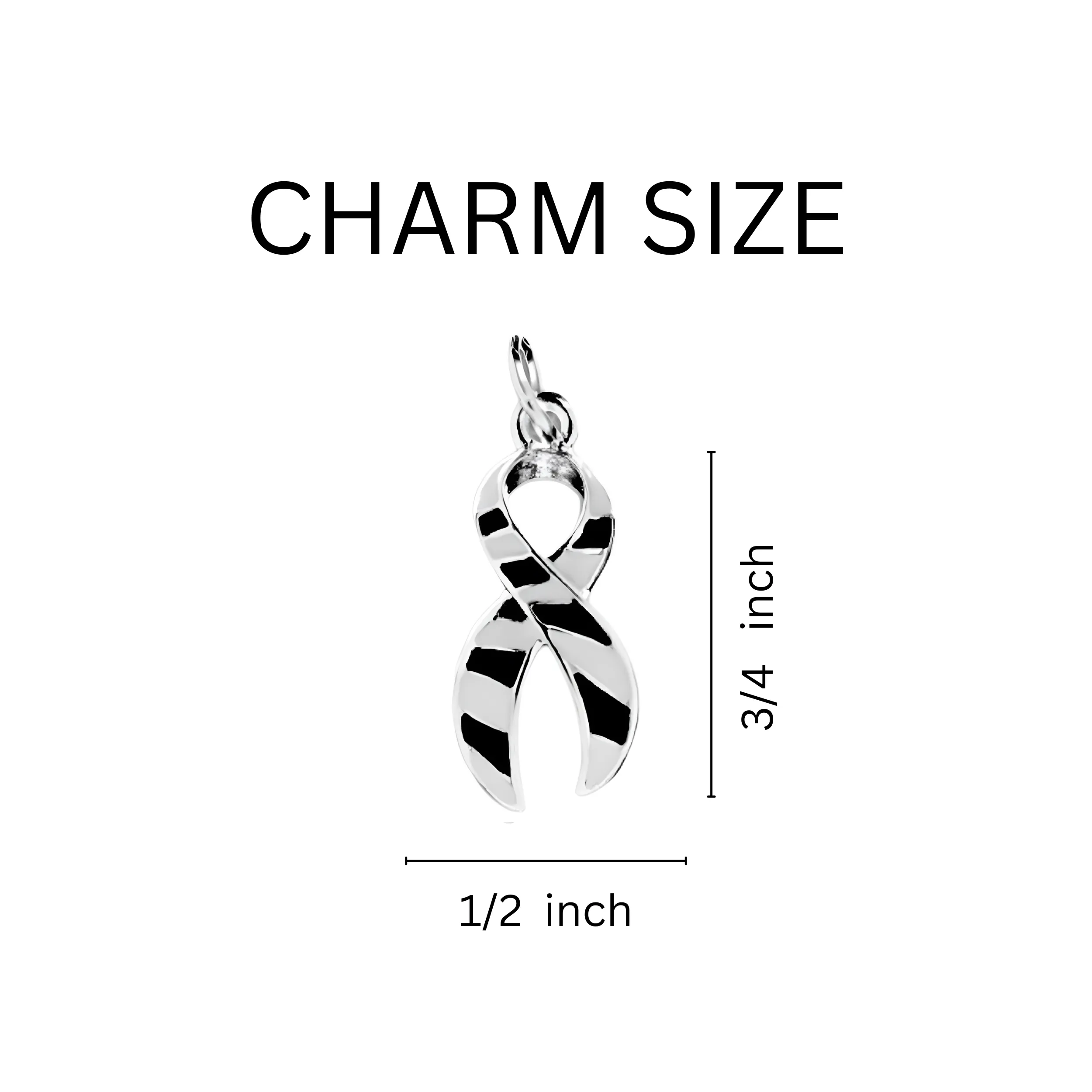 Zebra Print Ribbon Awareness Chunky Charm Bracelets