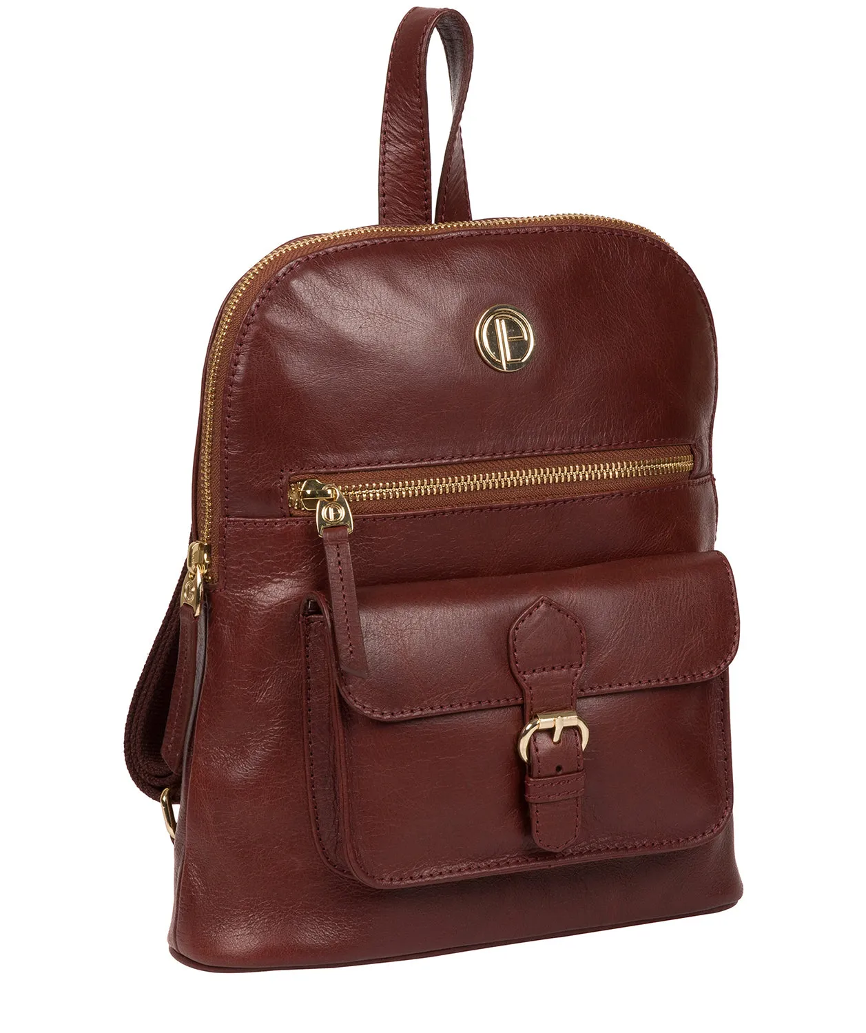 'Zinnia' Chestnut Leather Backpack